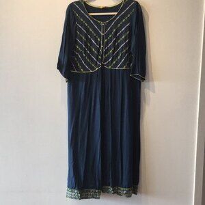 Aurelia Dress XXL Dark Blue Beautiful Indian Attire Viscose